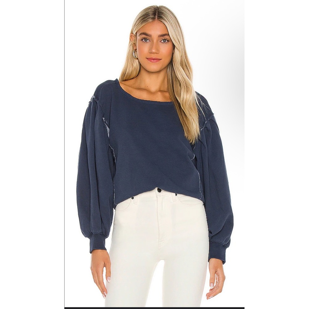 Free People We The Free Camden Oversized‎ Sweatshirt Steel Blue S Cozycore
